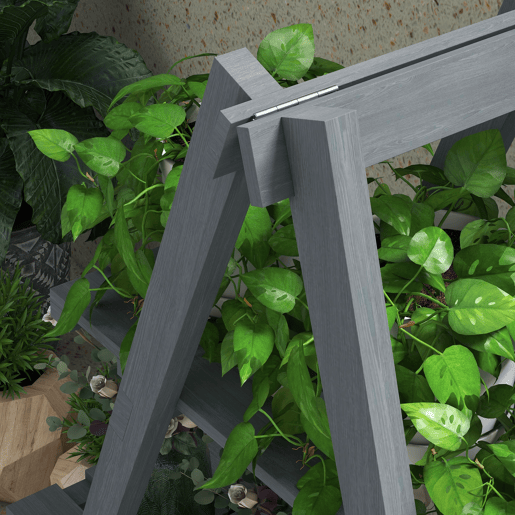 Outsunny Suporte de Madeira para Plantas Dobrável Estante Decorativo para Vasos de 3 Níveis com Estrutura em Forma de A para Jardim Pátio Varanda 100x36x112 cm Cinza