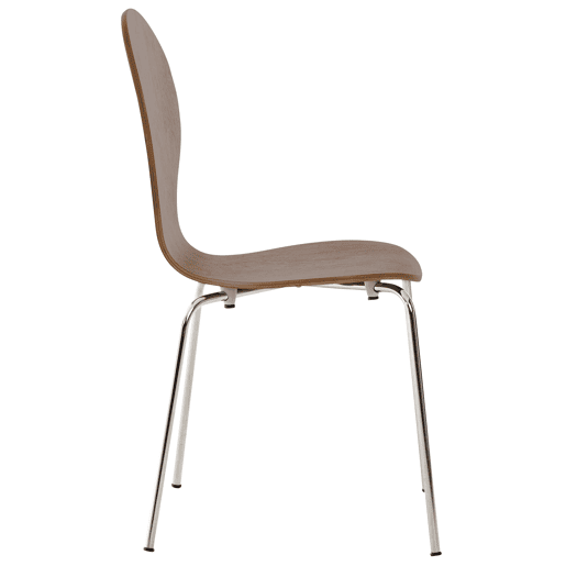 Set De 2 Sillas De Comedor Apilable Diego Madera Nogal 45X43X86 cm