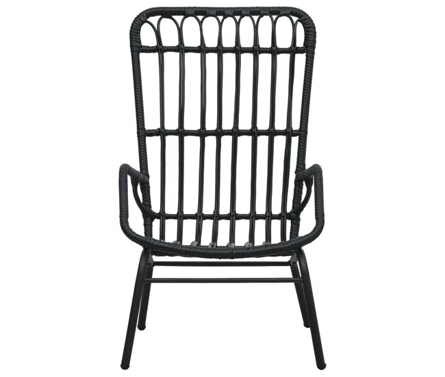 Silla de jardin de ratán sintético negro