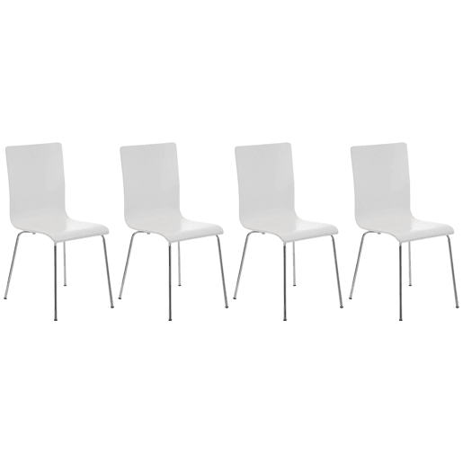 Juego de 4 Sillas de Espera Pepe Madera Blanco 47X43X87 cm