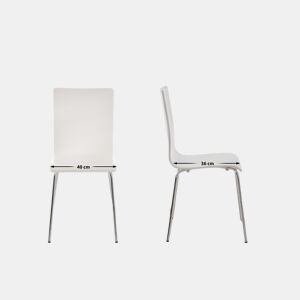 Juego de 4 Sillas de Espera Pepe Madera Blanco 47X43X87 cm