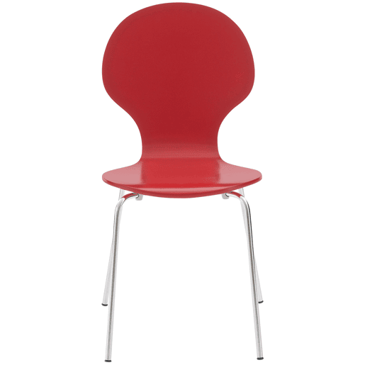 Set De 2 Sillas De Comedor Apilable Diego Madera Rojo 45X43X86 cm