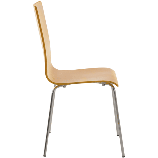 Juego de 4 Sillas de Espera Pepe Madera Natural 47X43X87 cm