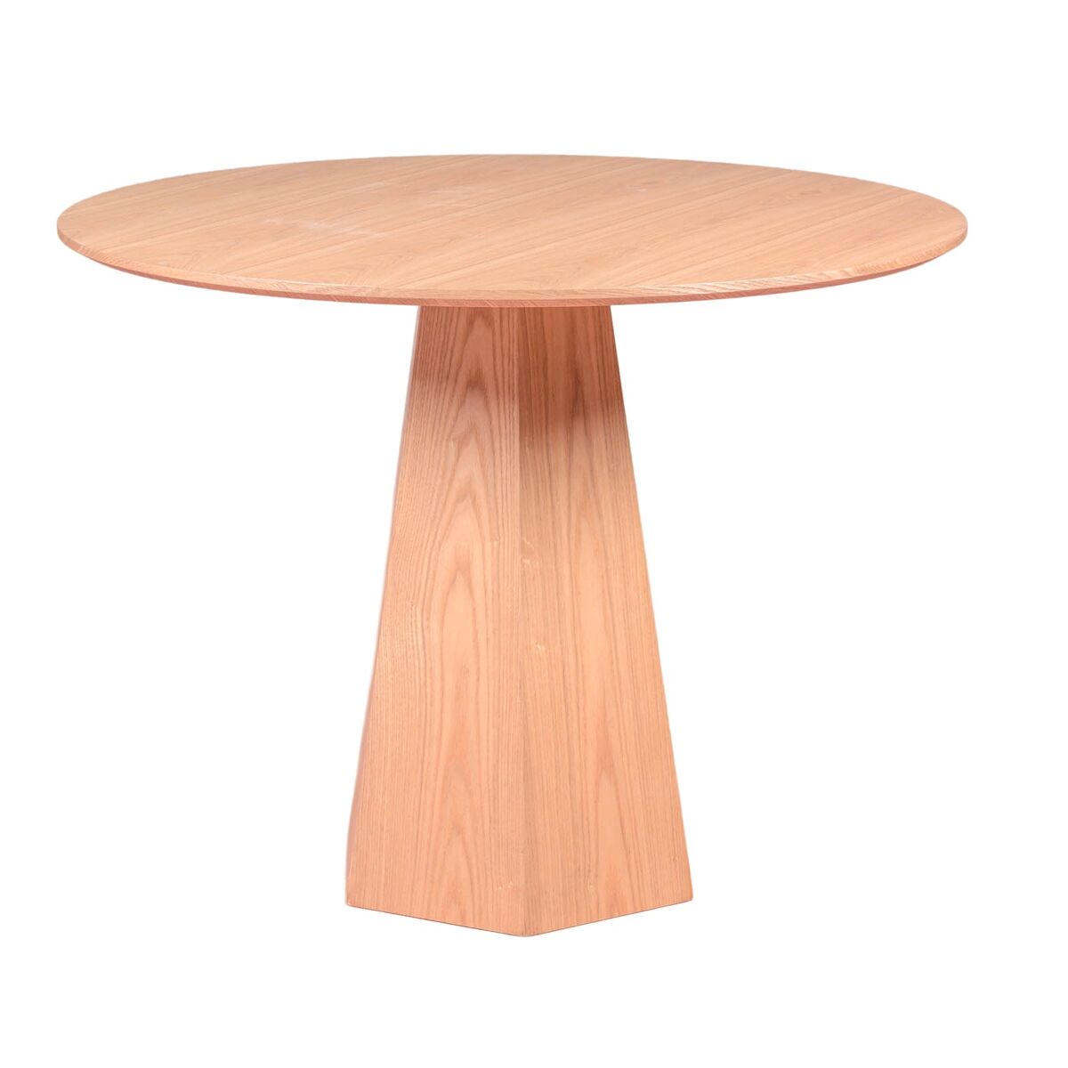 mesa de comedor con pie central en madera de fresno 100cm - nest