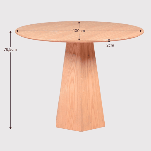 Mesa de jantar com base central em madeira de freixo (100cm) - Nest Mesa de jantar com base central em madeira de freixo (100cm) - Nest