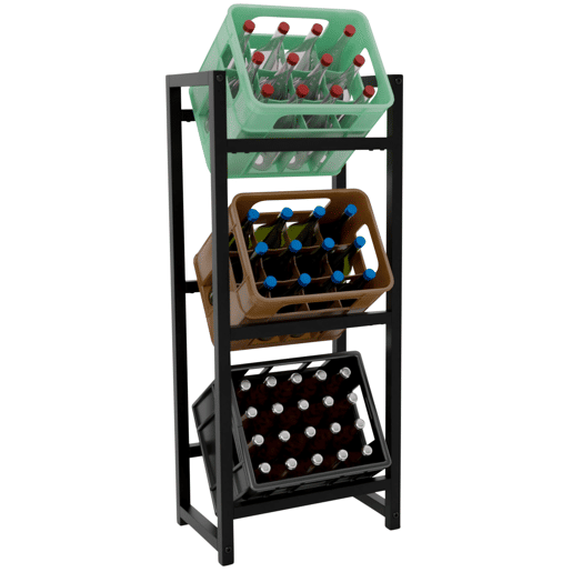 Soporte para cajas de bebidas apilables Metal Negro 31X47X116 cm