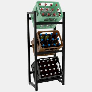 Soporte para cajas de bebidas apilables Metal Negro 31X47X116 cm