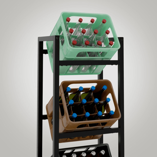 Soporte para cajas de bebidas apilables Metal Negro 31X47X116 cm