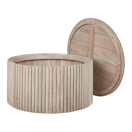 Mesa de centro KIRKWOOD Mangueira de mangueira Castanho claro com arrumação