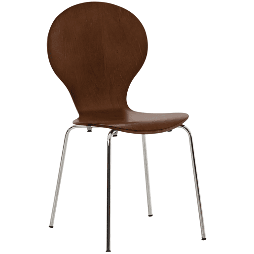 Set De 2 Sillas De Comedor Apilable Diego Madera Marrón 45X43X86 cm