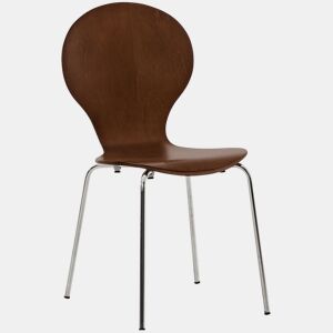 Set De 2 Sillas De Comedor Apilable Diego Madera Marrón 45X43X86 cm
