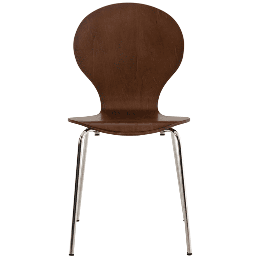 Set De 2 Sillas De Comedor Apilable Diego Madera Marrón 45X43X86 cm