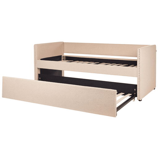 Cama gavetão Bouclé TROYES 90 x 200 cm Rosa pêssego