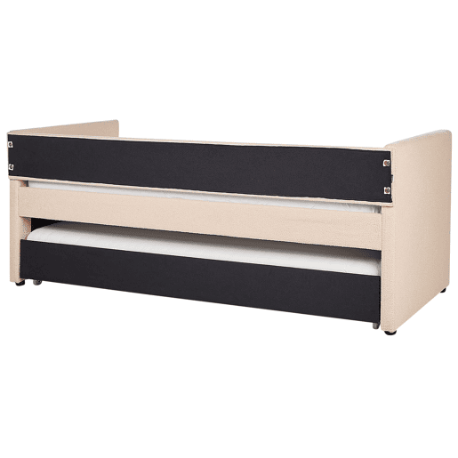 Cama gavetão Bouclé TROYES 90 x 200 cm Rosa pêssego