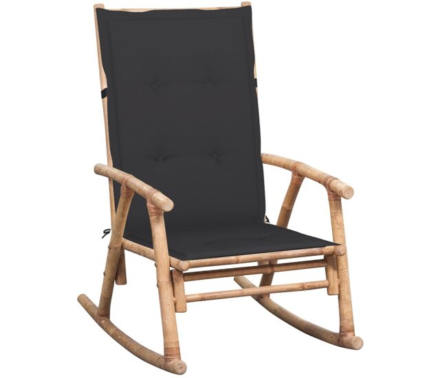 Silla mecedora para jardín de bambú