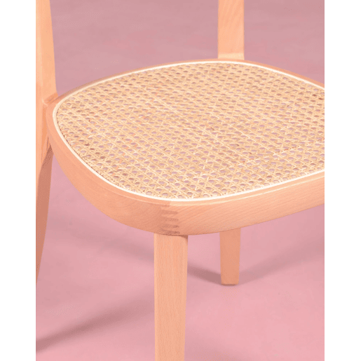 Pack de 2 cadeiras de madeira com assento em rattan natural - Tours