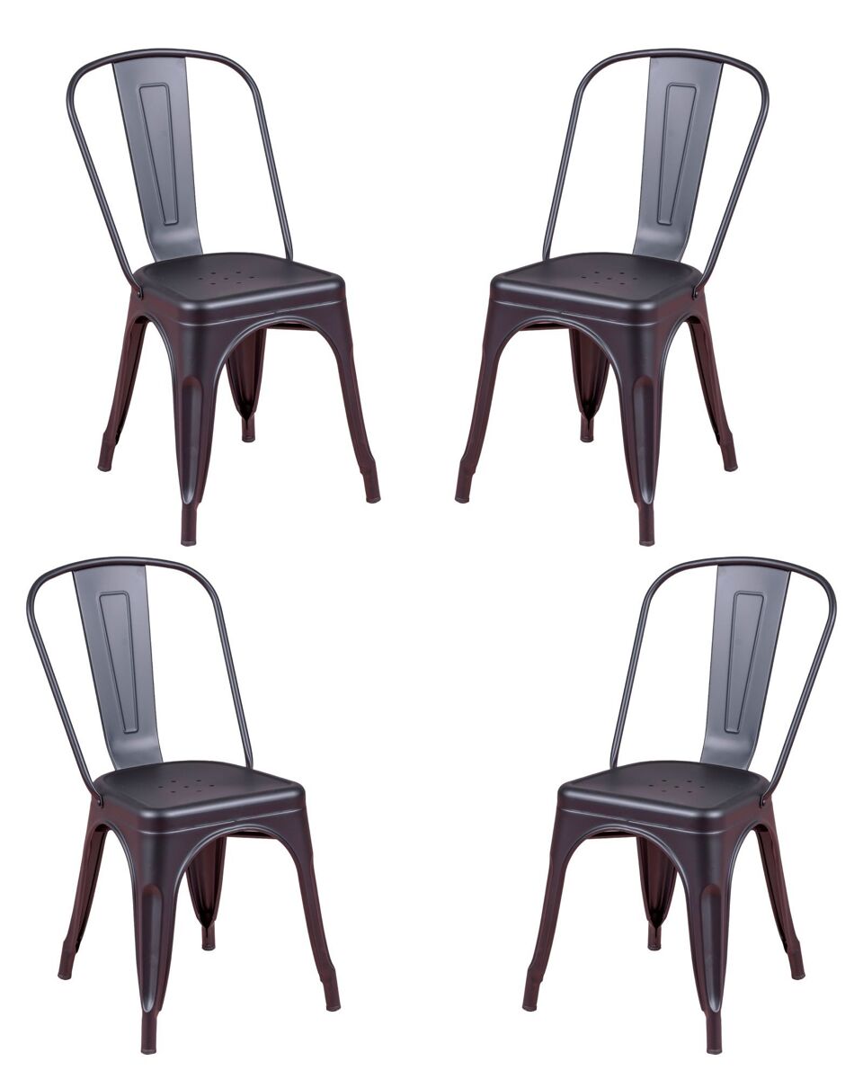 Pack de 4 sillas metálicas apilables - bistro
