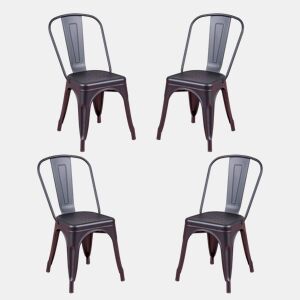 Pack de 4 cadeiras metálicas empilháveis - Bistro