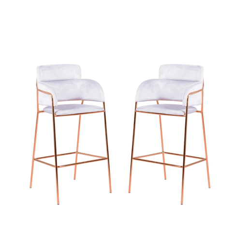 Conjunto de 2 bancos de design estofados em veludo - Cruiser