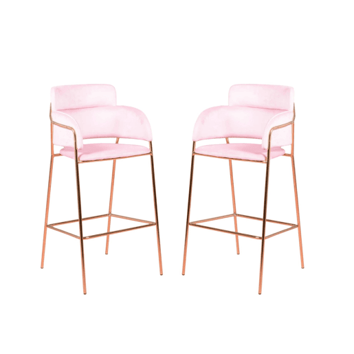 Conjunto de 2 bancos de design estofados em veludo - Cruiser