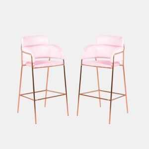 Conjunto de 2 bancos de design estofados em veludo - Cruiser