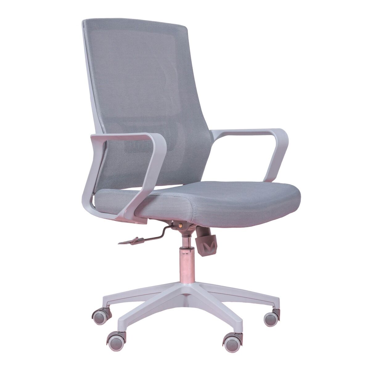 Silla de oficina ergonómica regulable en malla transpirable con acabados grises - mesh
