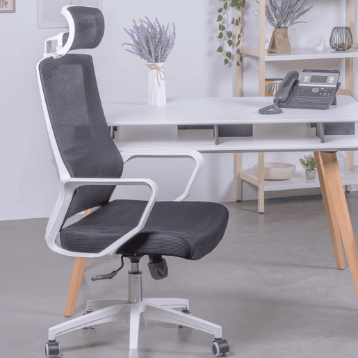 Cadeira de secretária ergonómica em mesh respirável e apoio de cabeça ajustável - Mesh