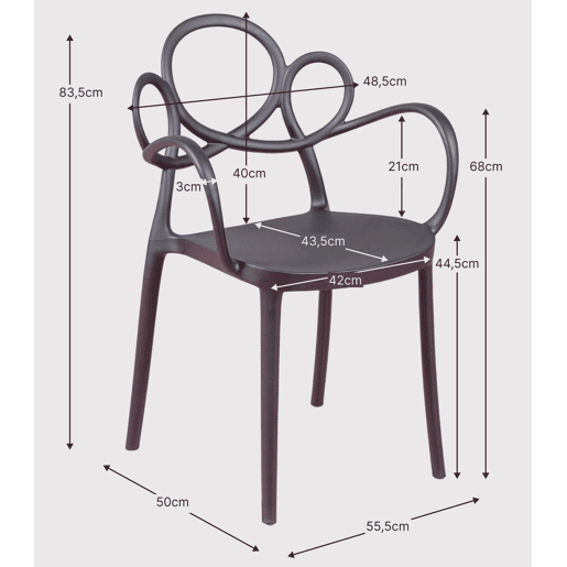 Cadeira de design com braços adequada para exteriores - Dream Cadeira de design com braços adequada para exteriores - Dream