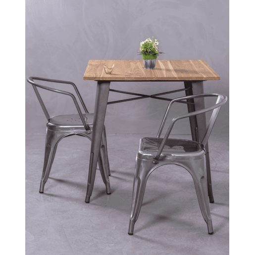Conjunto de 4 cadeiras metálicas com braços - Bistro