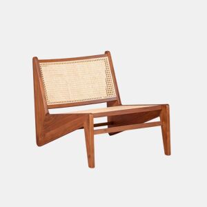 Poltrona baixa em madeira de teca e rattan natural - Compass