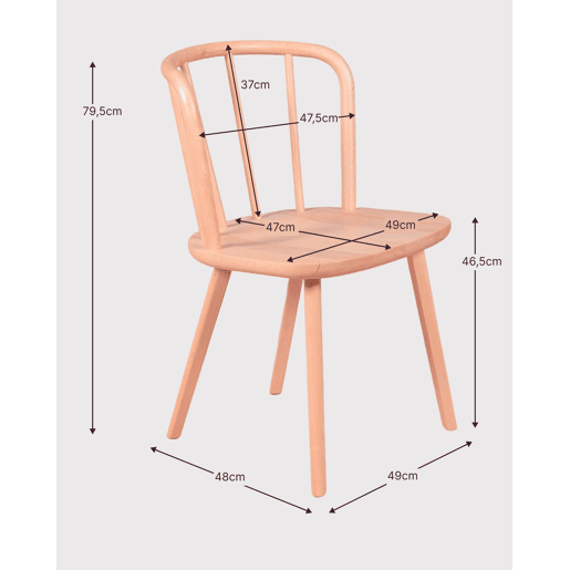 Conjunto de 2 cadeiras rústicas para a sala de jantar - Organic