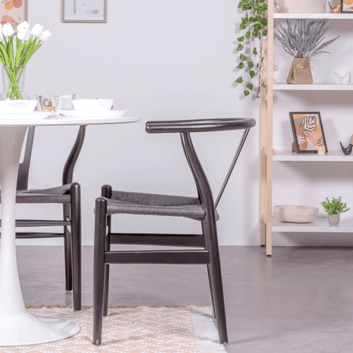 Cadeira nórdica em madeira de faia natural e corda ecológica - Wish
