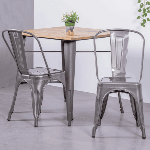 Cadeira industrial em aço metálico - Bistro