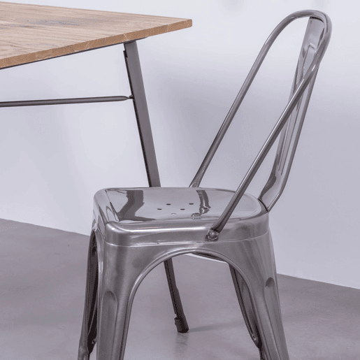 Cadeira industrial em aço metálico - Bistro