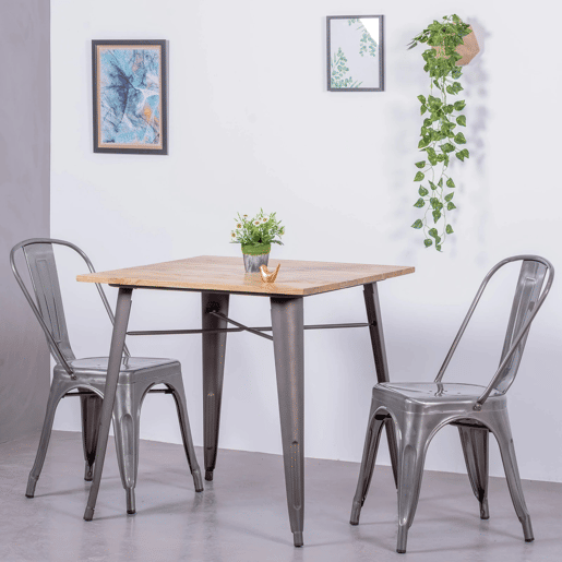 Cadeira industrial em aço metálico - Bistro
