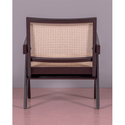 Poltrona clássica com braços em madeira de teca e rattan natural - Compass