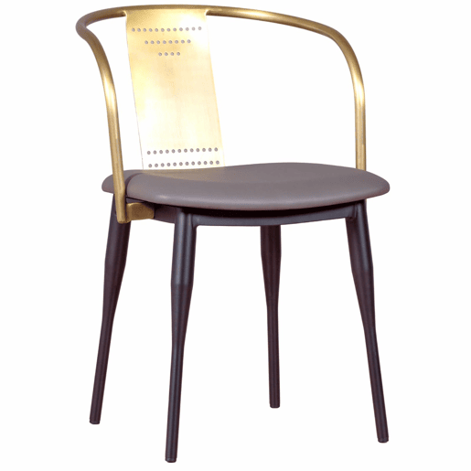 Cadeira industrial em aço dourado e com almofada - Bistro Cadeira industrial em aço dourado e com almofada - Bistro