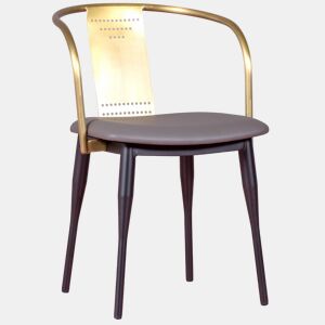 Cadeira industrial em aço dourado e com almofada - Bistro