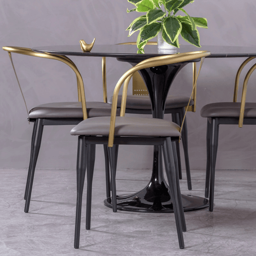Cadeira industrial em aço dourado e com almofada - Bistro Cadeira industrial em aço dourado e com almofada - Bistro