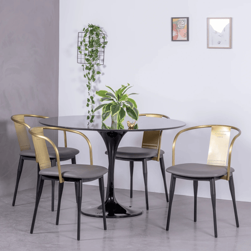 Cadeira industrial em aço dourado e com almofada - Bistro Cadeira industrial em aço dourado e com almofada - Bistro