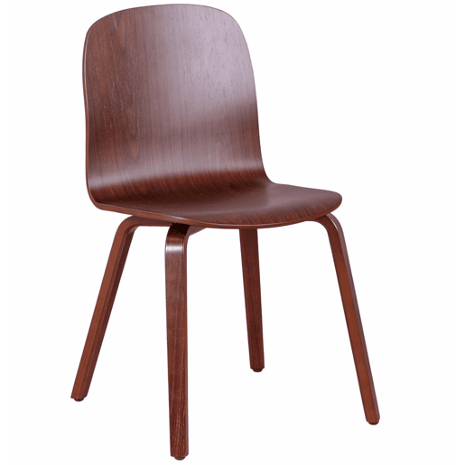 Cadeira de design nórdica em madeira de nogueira - Hut