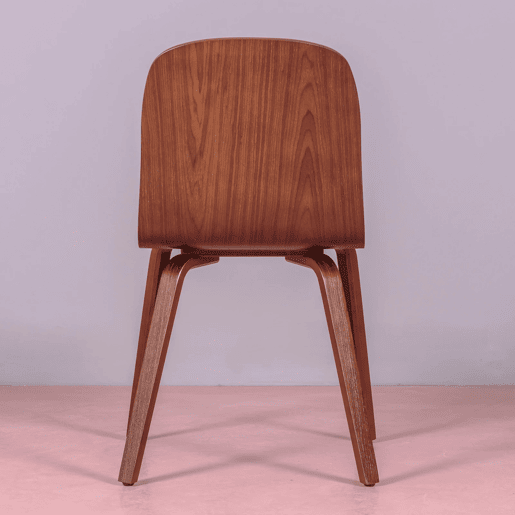Cadeira de design nórdica em madeira de nogueira - Hut