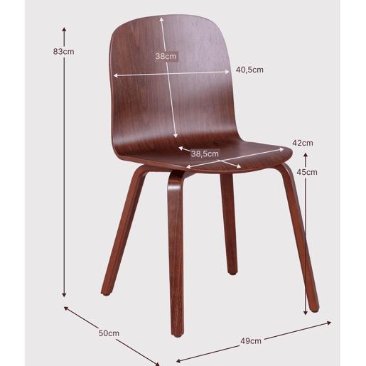 Cadeira de design nórdica em madeira de nogueira - Hut