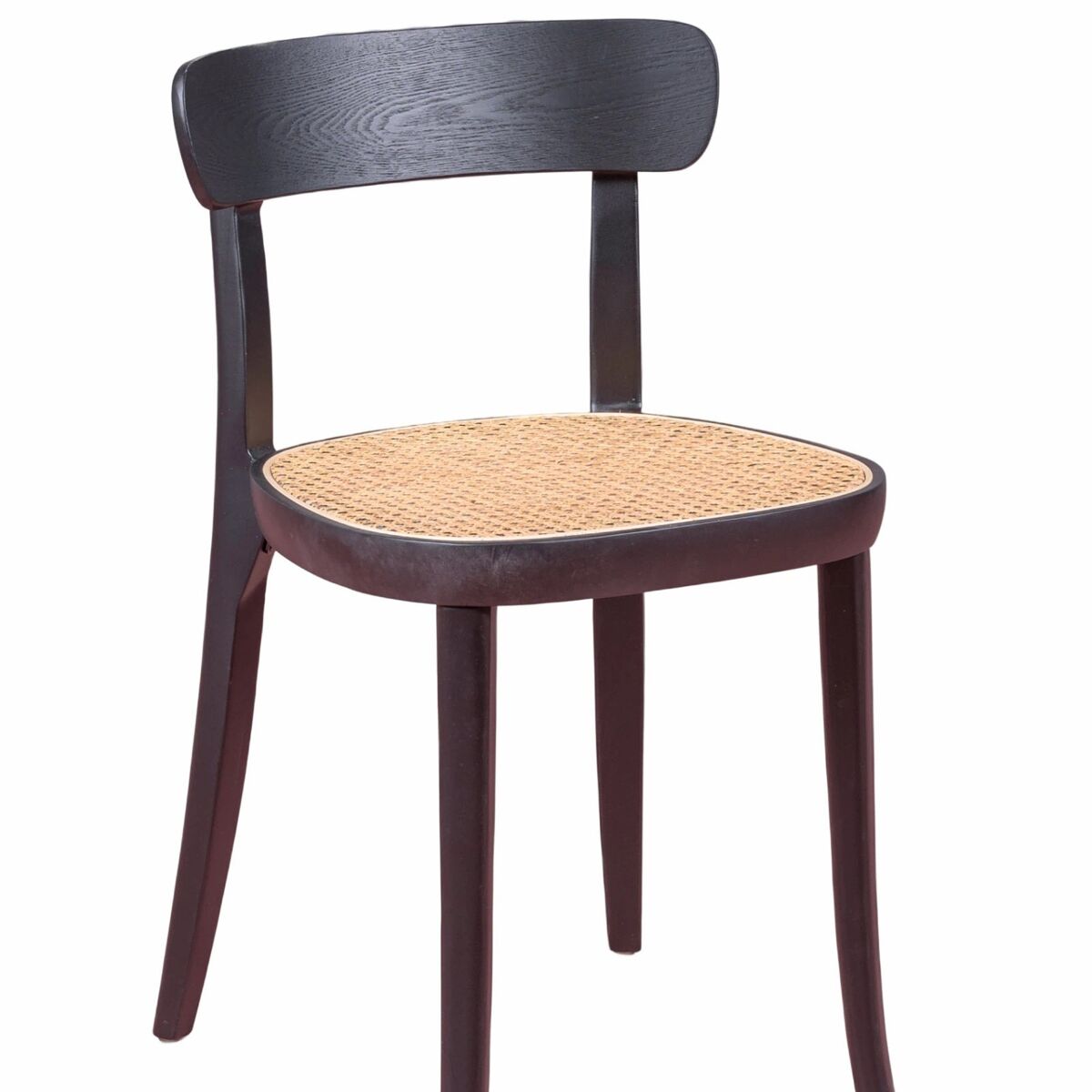 Silla de diseño en madera de fresno y asiento de ratán natural - tours