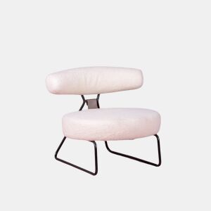 Poltrona de design estofada em bouclé e base em aço - Oxford