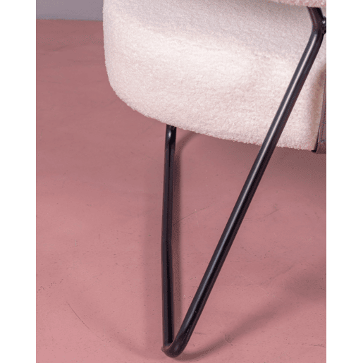 Poltrona de design estofada em bouclé e base em aço - Oxford Poltrona de design estofada em bouclé e base em aço - Oxford
