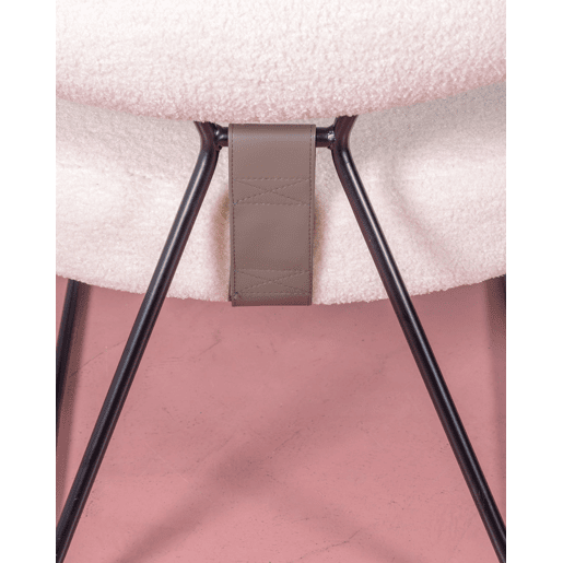 Poltrona de design estofada em bouclé e base em aço - Oxford Poltrona de design estofada em bouclé e base em aço - Oxford