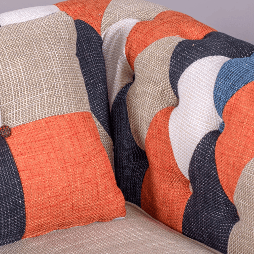 Sofá de 1 lugar estofado em patchwork - Chesterfield