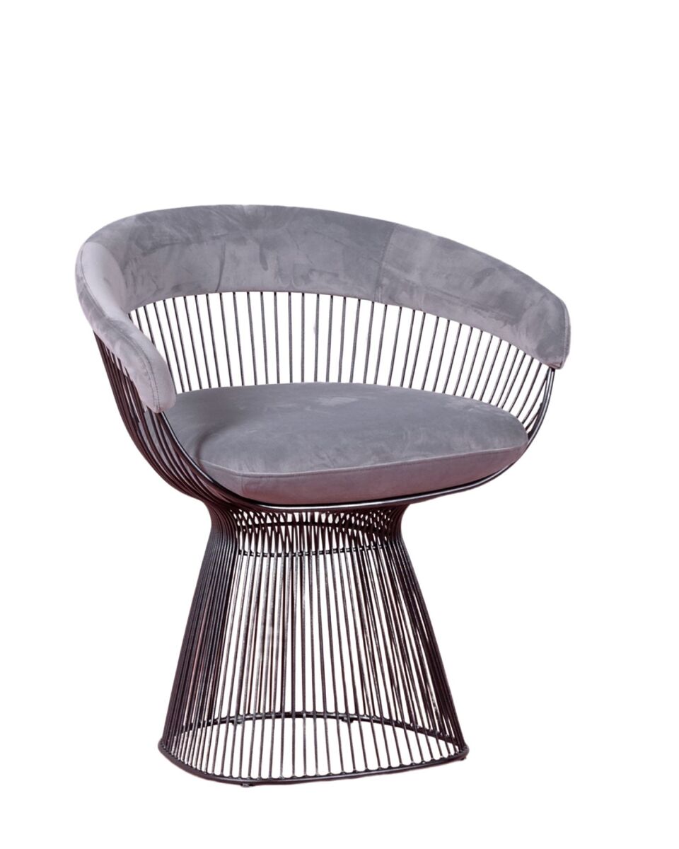 Sillón de diseño tapizado en terciopelo y estructura de acero - albert