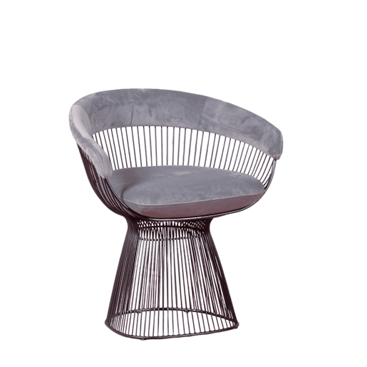 Poltrona de design estofada em veludo e estrutura em aço - Albert Poltrona de design estofada em veludo e estrutura em aço - Albert